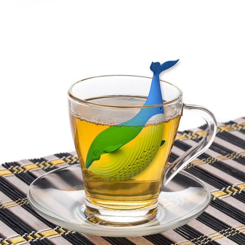 Reusable Whale Shaped Tea Strainer Kitchen Silicone Coffee Filter Infuser Newly