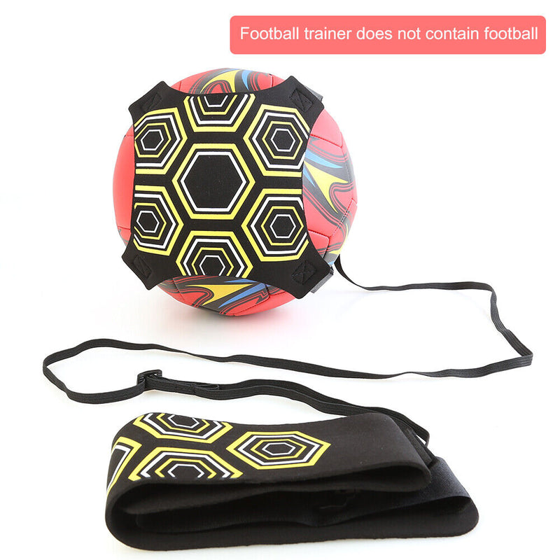 Kids Football Trainer Belt Soccer Kick Throw Practice Training Aid (Yellow)