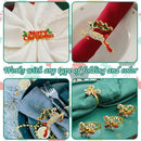 12pcs Christmas Elk Napkin Rings Napkin Holders Buckles Table Party Decor G4T8