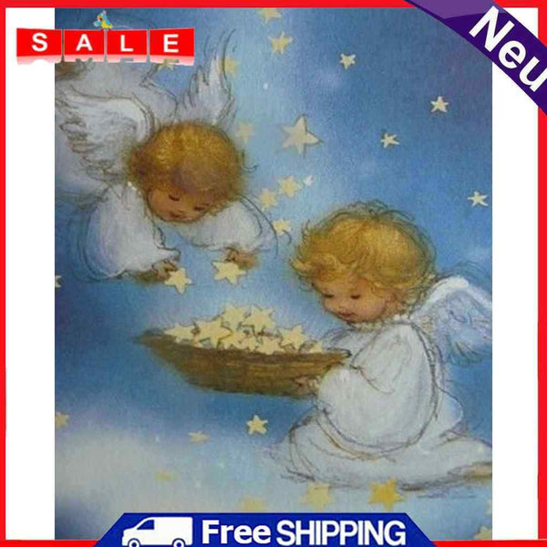 Angel Babies Playing Paint By Numbers DIY Canvas Set Oil Paint Drawing No Frame