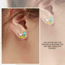 Sterling Ear Stud Studs Rhinestone Butterfly Earrings Exquisite Favor S4O2 T9Q2