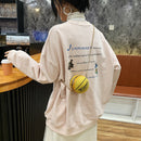 Casual Ball Shaped Shoulder Tote Women Leather Plush Crossbody Bag (Yellow)