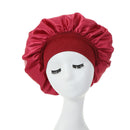 Women Night Hair Cap Double Layer Satin Headwear Adjustable Curly Hair Stylin