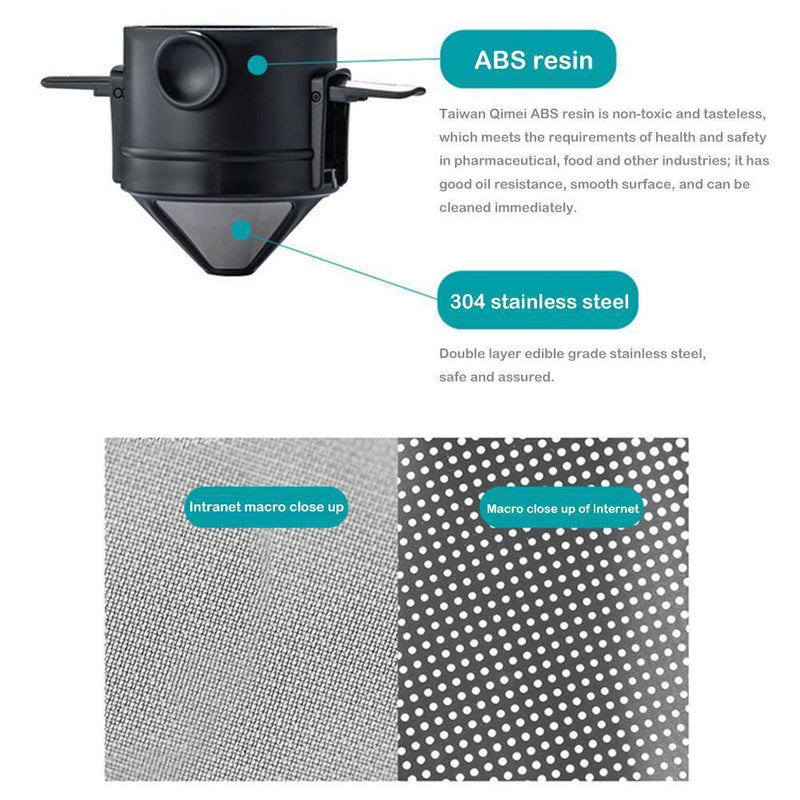 Foldable Coffee Filters Stainless Steel Drip Coffee Funnel Coffee Dripper