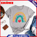 Fashion School Supply Rainbow Short Sleeve T-Shirt (Light Grey XL) -06688