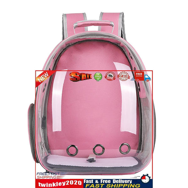 Pet Travel Carrier Transparent Space Capsule Cat Bubble Backpack (Pink) Newly