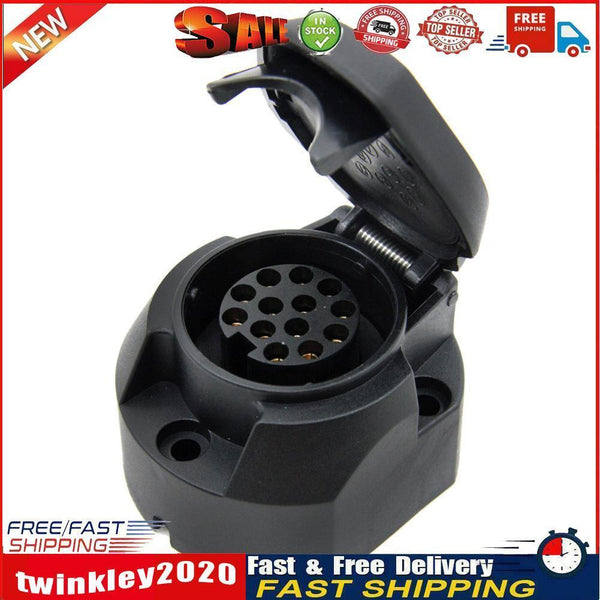 13 Pin Plastic Euro Socket Trailer Plug Towbar Light Connector Adapter Newly