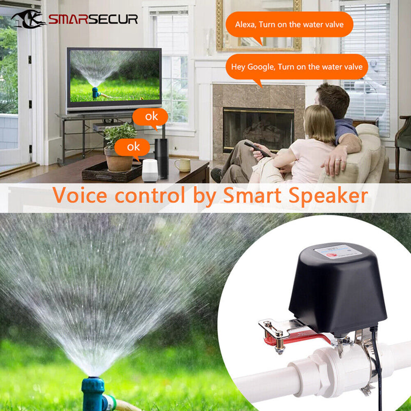 Wireless WiFi Smart Water Gas Valve Shut Off Controller Voice App Remote Co