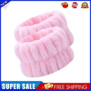 2pcs Absorbent Sweatband Flannel Waterproof for Washing Face (Pink)