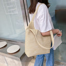 Vacation Beach Large Capacity Handbag Women Straw Weave Underarm Shopping Bag