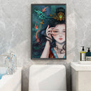 Full Embroidery DIY Canvas Stamped 11CT Cross Stitch Goldfish Fairy Kit Craft