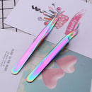 Rainbow Tweezers Nail Rhinestone Picker Nail Art Eyelash Tool (T-1+T-2)