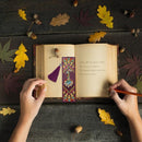 DIY Peafowl Special Shaped Diamond Painting Leather Bookmark with Tassel