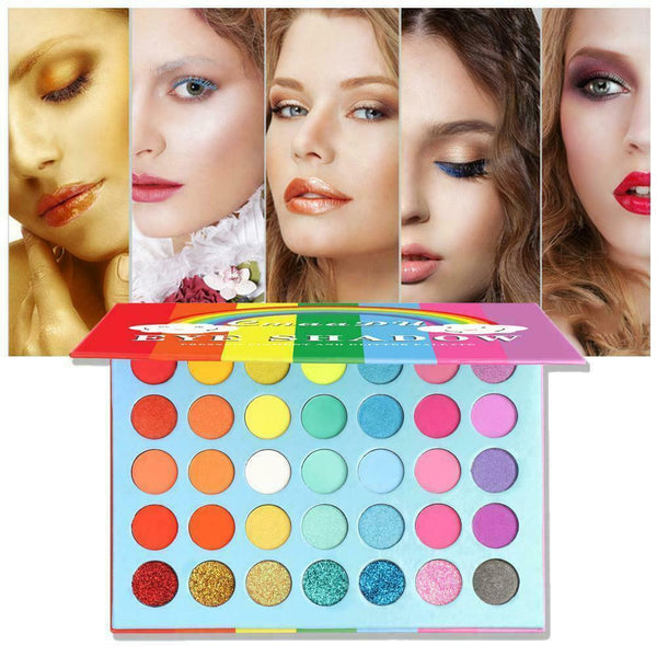 Rainbow Colors 35 Neon Eyeshadow Palette Eyeshadow Shadow Colorful Palette U5E6