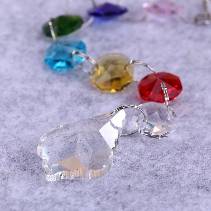DIY Hang Light String Octagonal Beads Crystal  Maple Leaf Pendant Newly