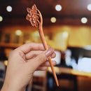 Wood Hair Sticks Chinese Hair Chopsticks for Buns Wooden Carved Long Fork Pen