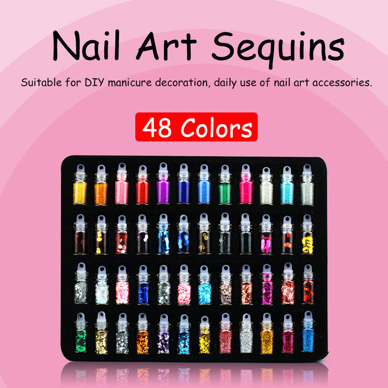 Nail Glitter Powder Nail Art Gel Polishing Culture Manicure Kit Colorful Sequins