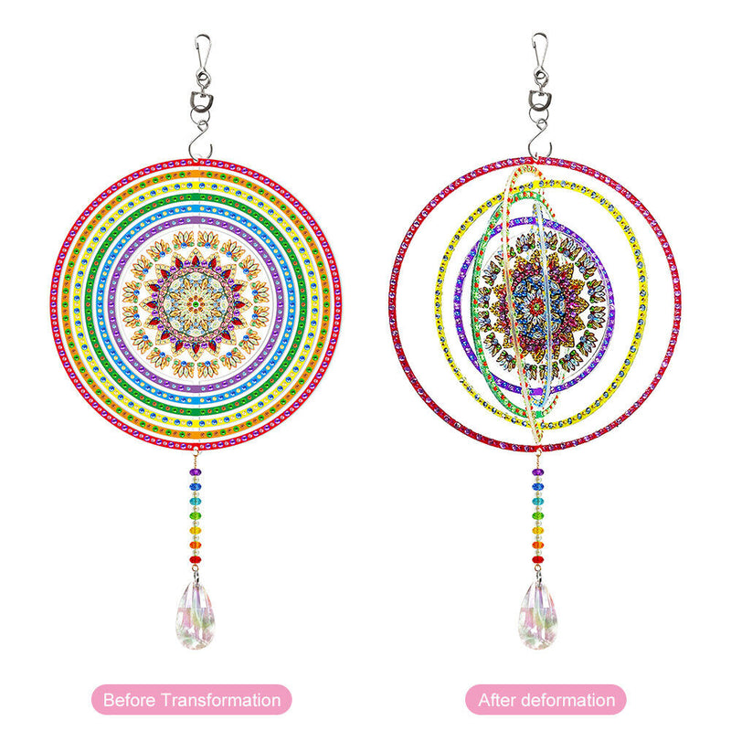 DIY Diamond Painting Double-sided Hanging Rotatable Wind Chime (GSP202) Newly