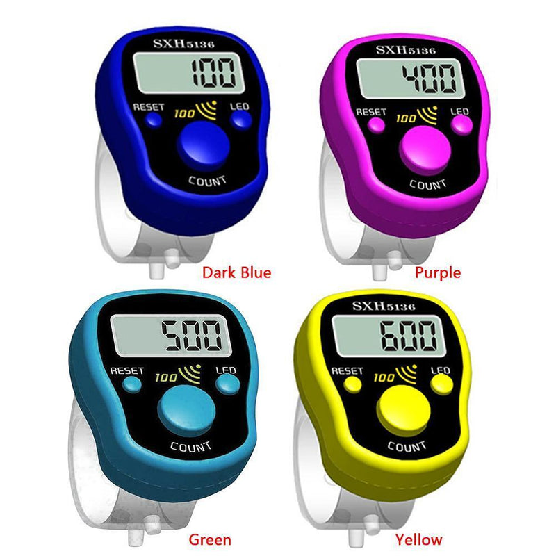 Mini Stitch Marker Row Finger Counter LCD Digital Hand Tally (Dark Blue)