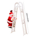 #A Funny Santa Climbing Ladder with Music Fireplace Home Decor Christmas Decorat