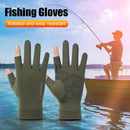 1 Pair Fishing Gloves Anti-slip 2 Fingers Cut Ice Silk Summer Fishing Prote