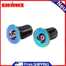 2x Burnt Blue Aluminum Bicycle Handleable End Caps Plugs for Mountain Road Bike