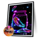 5D DIY Diamond Painting Kits Purple Feather Full Round Drill Wall Decor Art