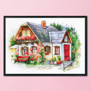Partial Cross Stitch Art Paint 11CT Stamped Cabin Embroidery Wall Ornament Kit