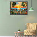 5D Diamond Painting Kit DIY Seaside Sunset Full Square Drill Mosaic Picture Arts