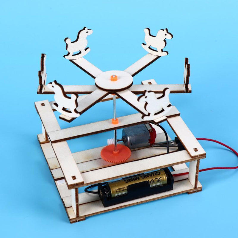 Creative DIY Merry-Go-Round Kids Electric Physical Science Educational Toys