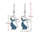 Women Fashion Trendy Jewelry Hook Ear Stud Opal Cat Earrings Drop Dangle
