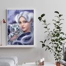 Beauty Tiger 5D DIY Full Round Drill Diamond Painting Mosaic Beadwork Home Decor