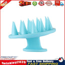 Silicone Shower Hair Wash Comb Brush Head Scalp Massage Brush (Light Blue) Newly