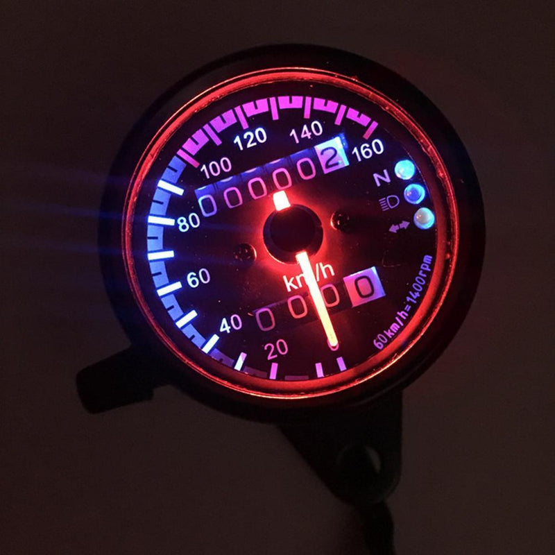 12V Motorcycle Speedometer Odometer with Neutral Gear Turn Signal Indicator