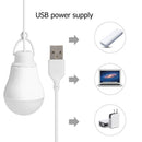 LED Bulb Dormitory Energy Saving Light USB Emergency Outdoor Lamp (White) Newly