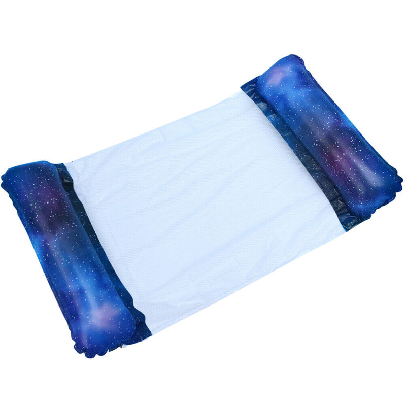 Foldable Floating Row Water Hammock Outdoor Inflatable Bed (Starry Blue)