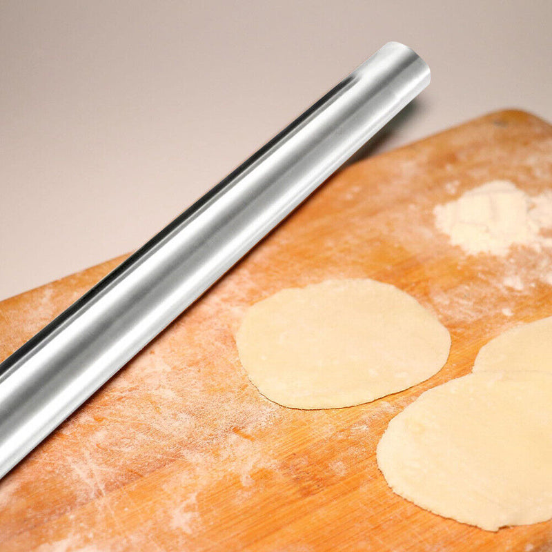Stainless Steel Rolling Pin Non-stick Pastry Dough Kitchen Baking Tool (M)