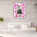 5D DIY Diamond Painting Pink Mosaic Cat Full Round Drill Mosaic Kit Wall Pi