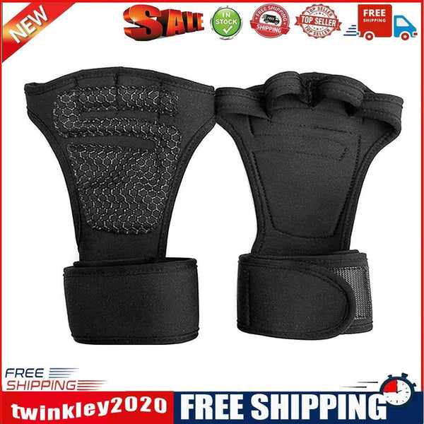 Sports Fitness Lifting Training Anti-skip Gloves Winding Bracer (Black/L)