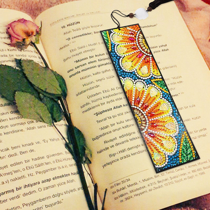 DIY Special Shape Diamond Painting Leather Bookmark Tassel Book Marks Craft Art