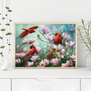 DIY Oil Painting By Number Kit Flowers Birds Hand Painted Craft Drawing