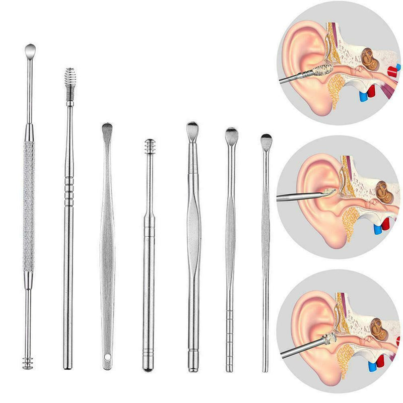7pcs Innovative Spring Ear Wax Cleaner Tool Set S0N5