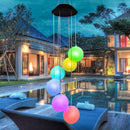 Solar LED Wind Chimes Lamp Color-change Night Light Party Decoration (A) Newly