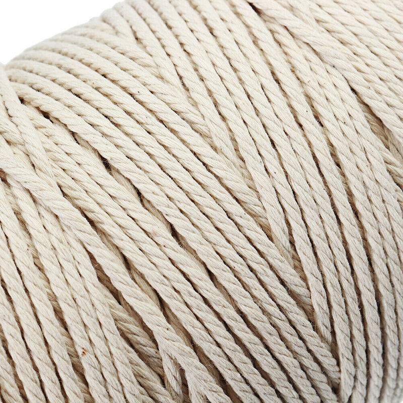 1 Roll Macrame Rope Twisted String Cotton Cord for DIY Handmade (5mmx100m) Newly