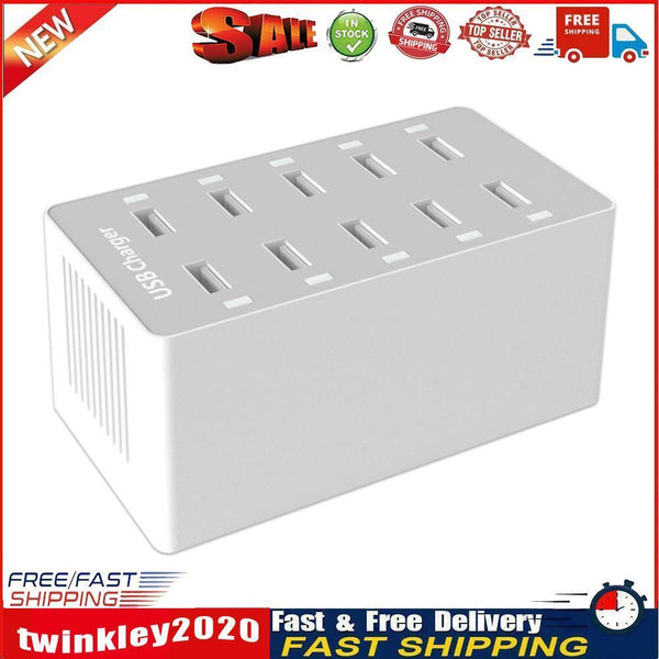 10 Port USB Charger 50W Desktop Charging Station for Phone Tablet (EU) Newly