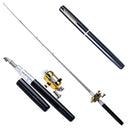 2Mini Portable Pocket Fish Pen Aluminum Alloy Fishing Rod Pole Reel Combos