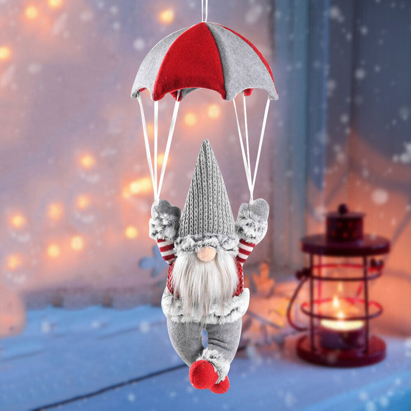 Xmas Tree Hanging Toys Festive Ornament Gnome Parachutes for Home Door Wall Hook