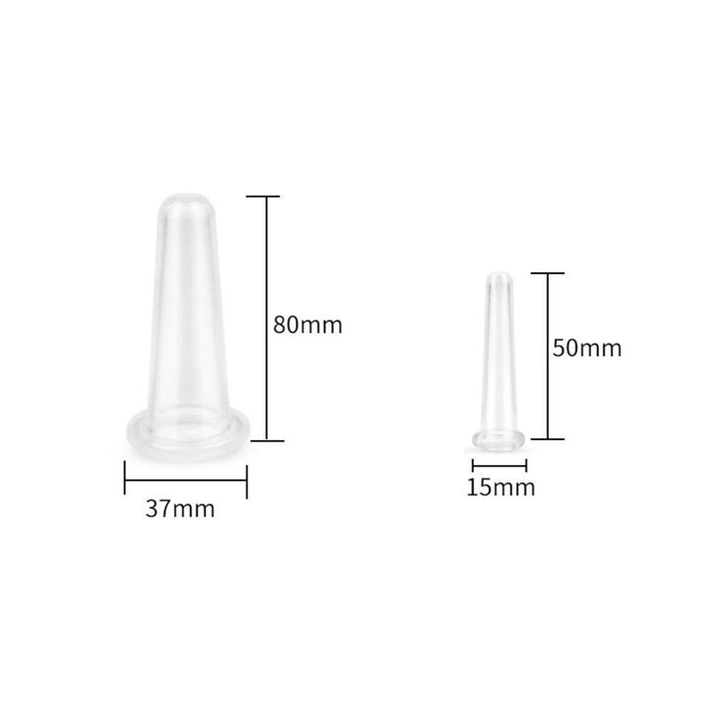 2pcs Silicone Cupping Suction Can Vacuum Face Leg Arm Massage Cup (White)
