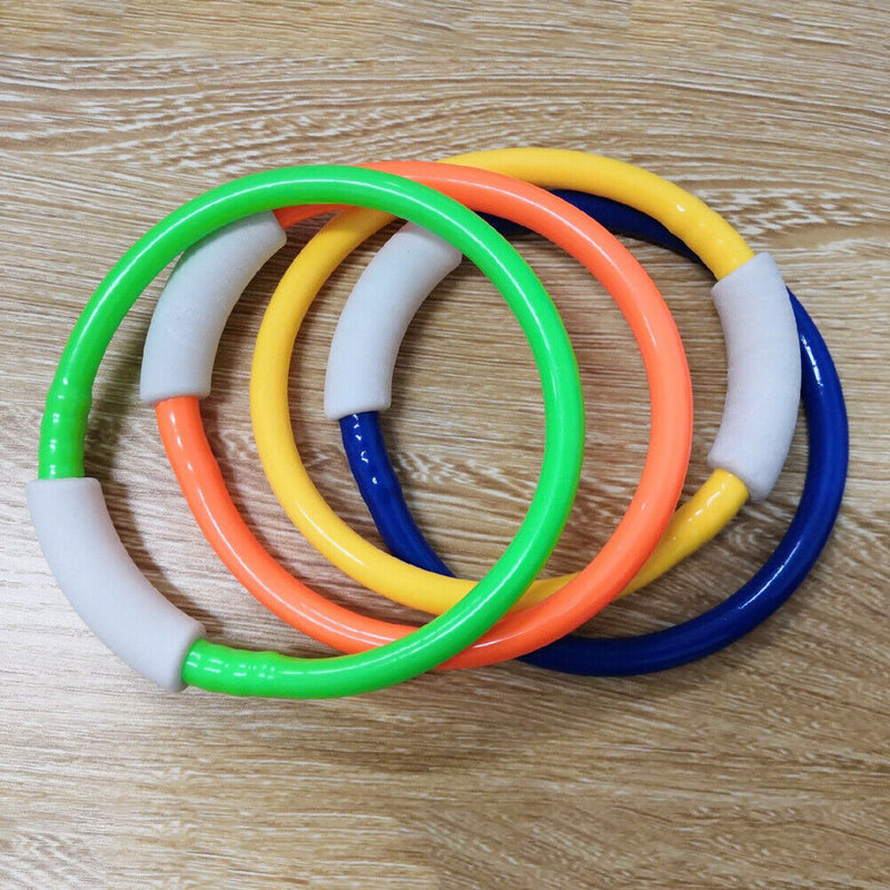 4x Children Swimming Pool Throwing Sinking Training Kids Diving Rings Water Toys