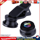 Clip 3-in-1 180 Fish-Eye Lens+Wide Angle Lens+Macro Lens Black Newly